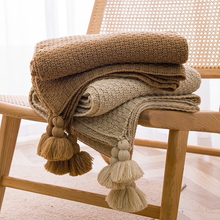 Osmanthus Pattern Knitted Throw Blanket