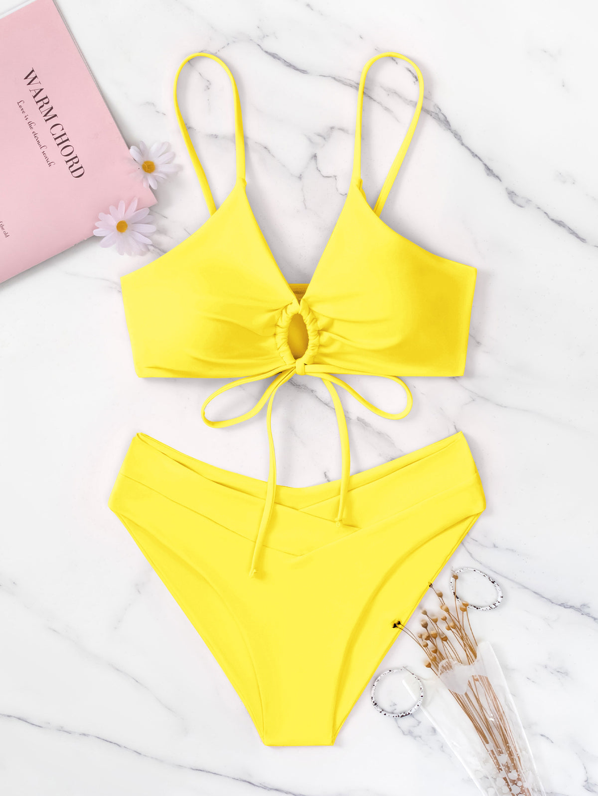 Solid Color Bikini Set