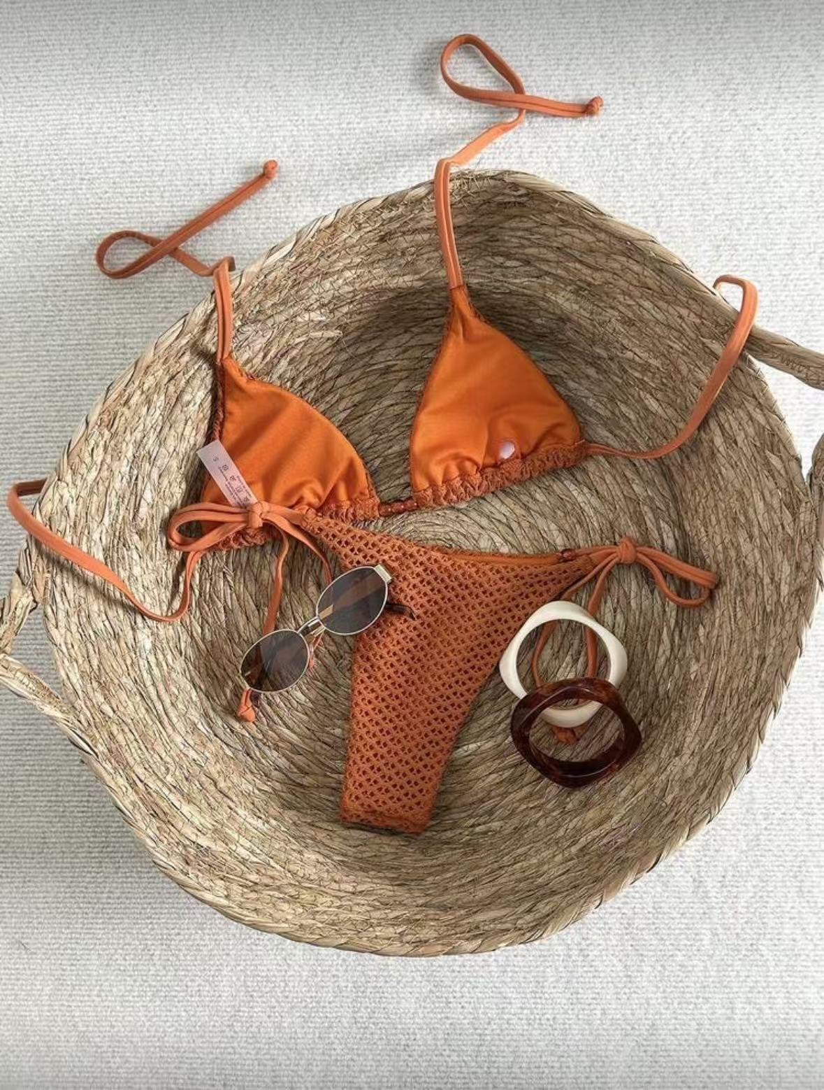 Padded Halter Tie Bikini Set