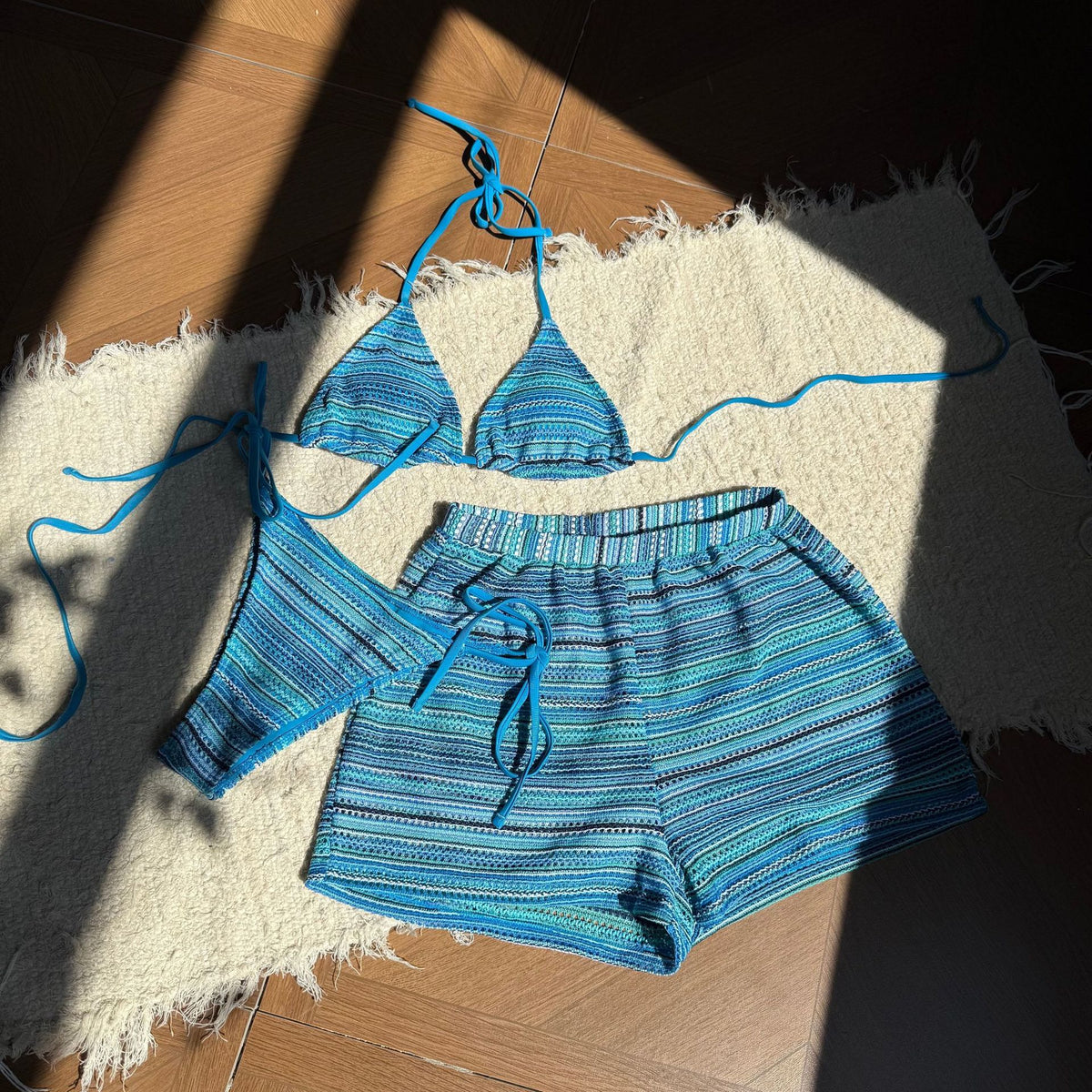 Knit Bikini with Beach Shorts