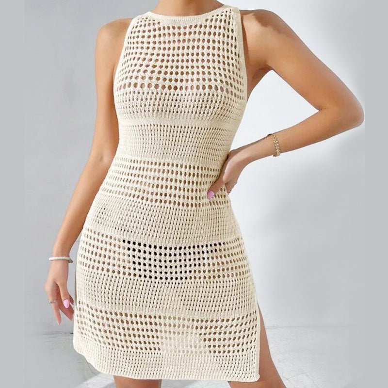 Hollow Knit Beach Bikini Dress