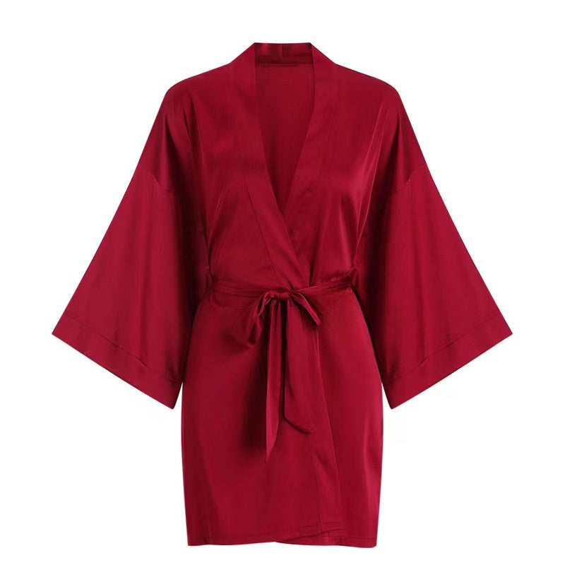 Womens Ice Silk Bathrobe