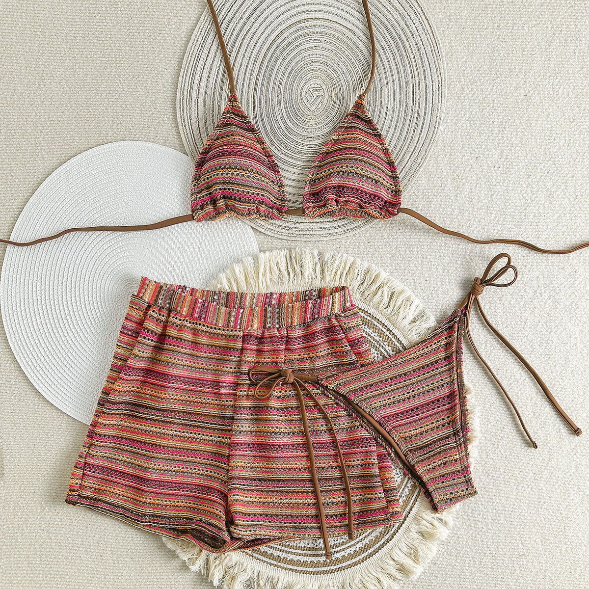 Knit Bikini with Beach Shorts