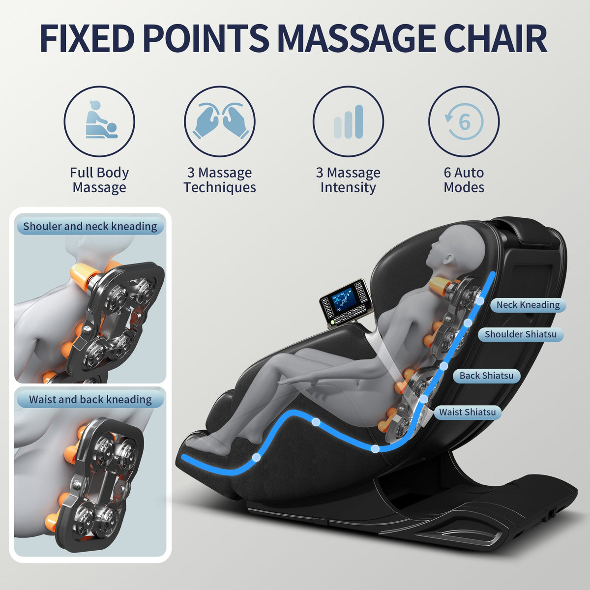 Full Body Deep Tissue Massage Chair – Black