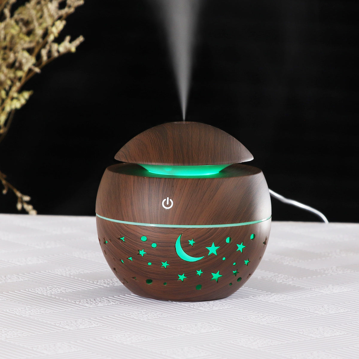 Wood Grain Star Moon USB Humidifier