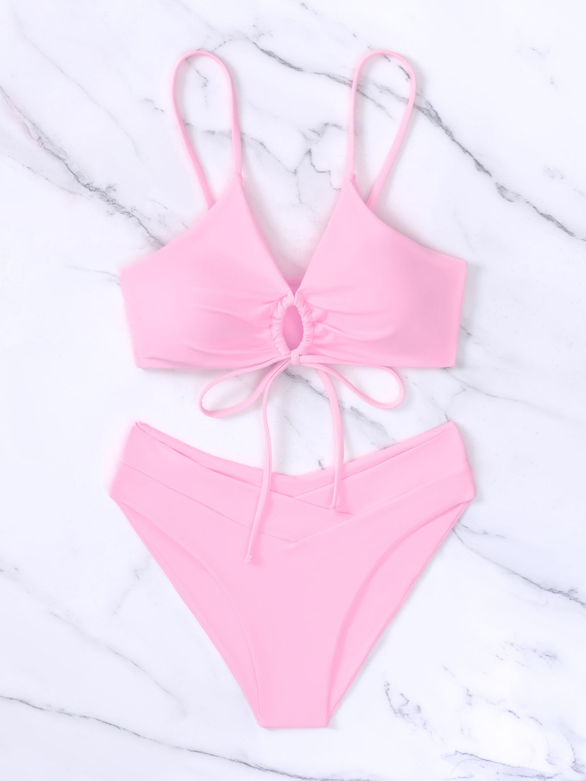 Solid Color Bikini Set