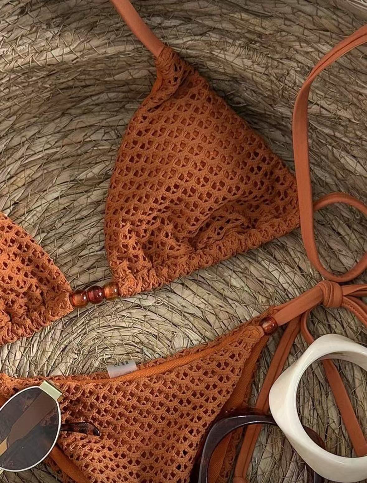 Padded Halter Tie Bikini Set