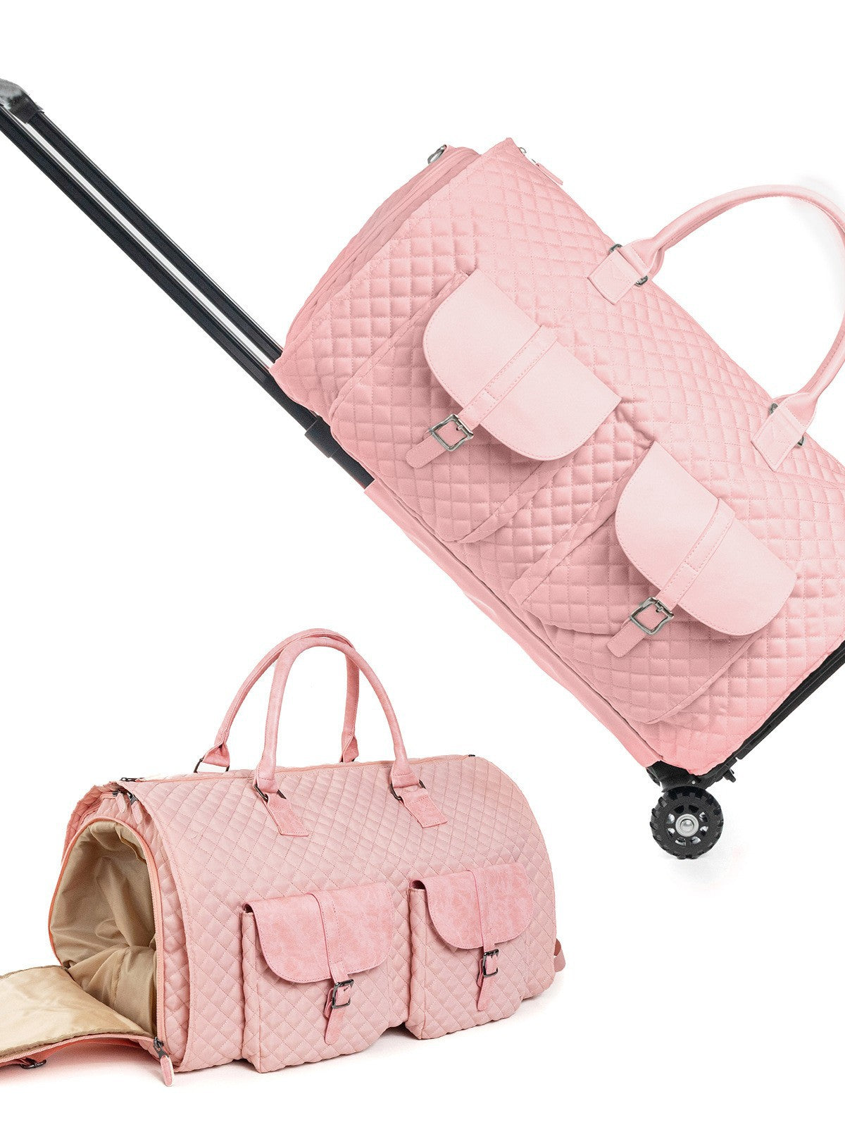 Quilted Pull Rod Travel Bag
