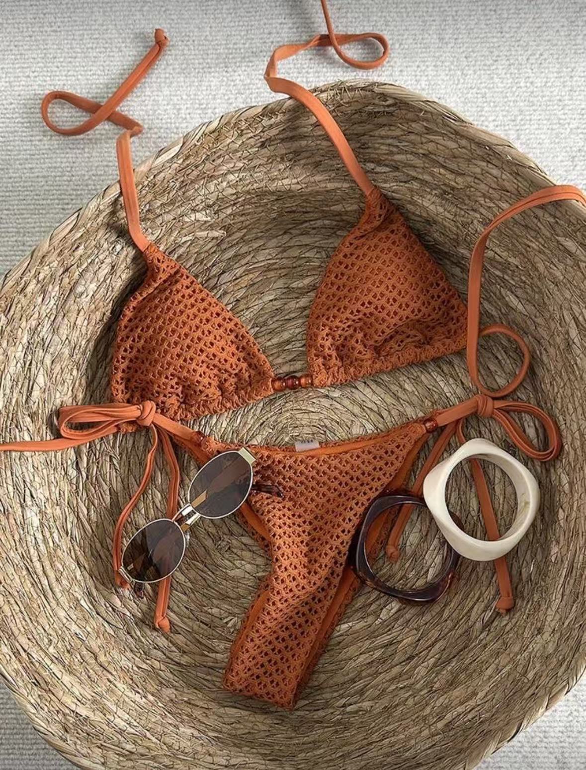 Padded Halter Tie Bikini Set