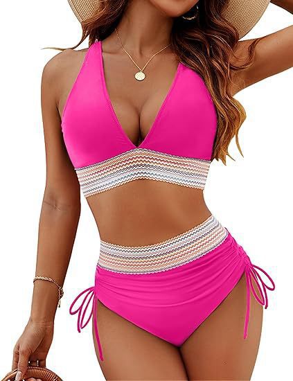 Womens Backless Deep V Bikini Swimsuit