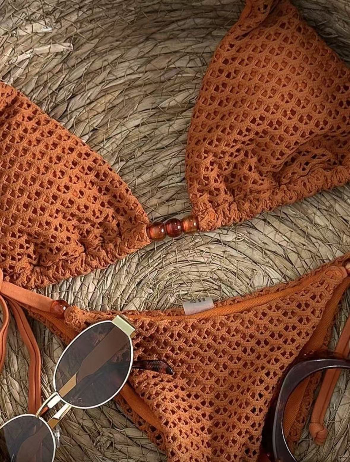 Padded Halter Tie Bikini Set