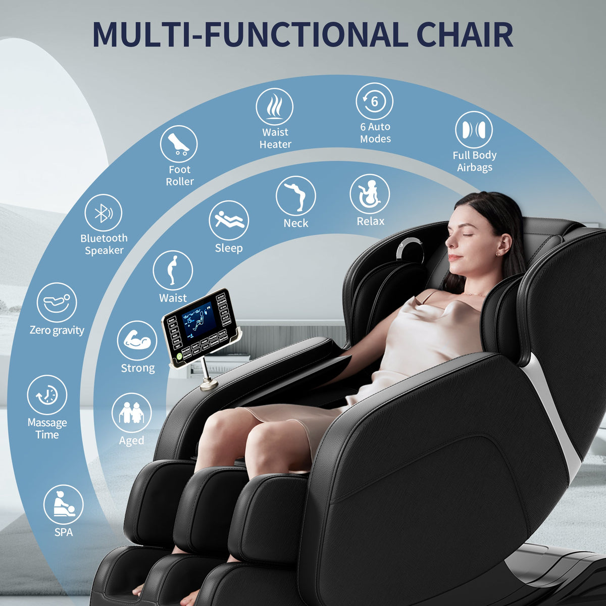 Full Body Deep Tissue Massage Chair – Black