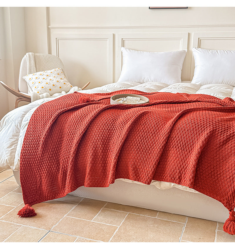 Osmanthus Pattern Knitted Throw Blanket