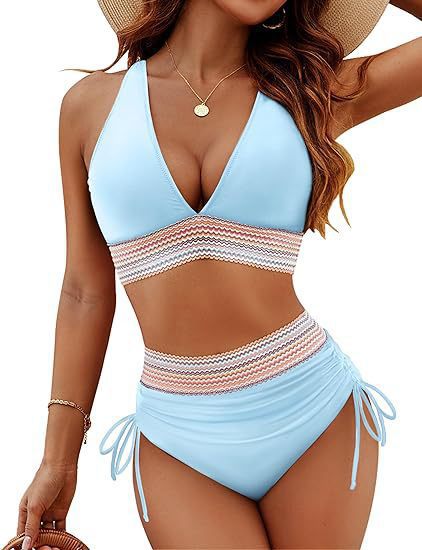 Womens Backless Deep V Bikini Swimsuit