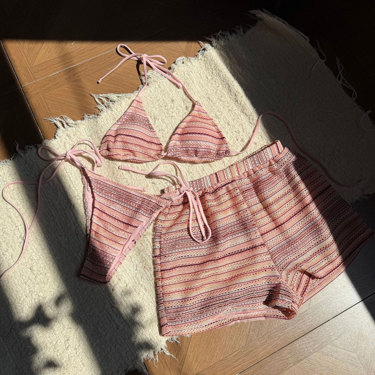Knit Bikini with Beach Shorts