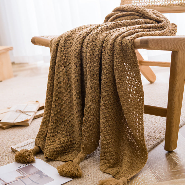 Osmanthus Pattern Knitted Throw Blanket