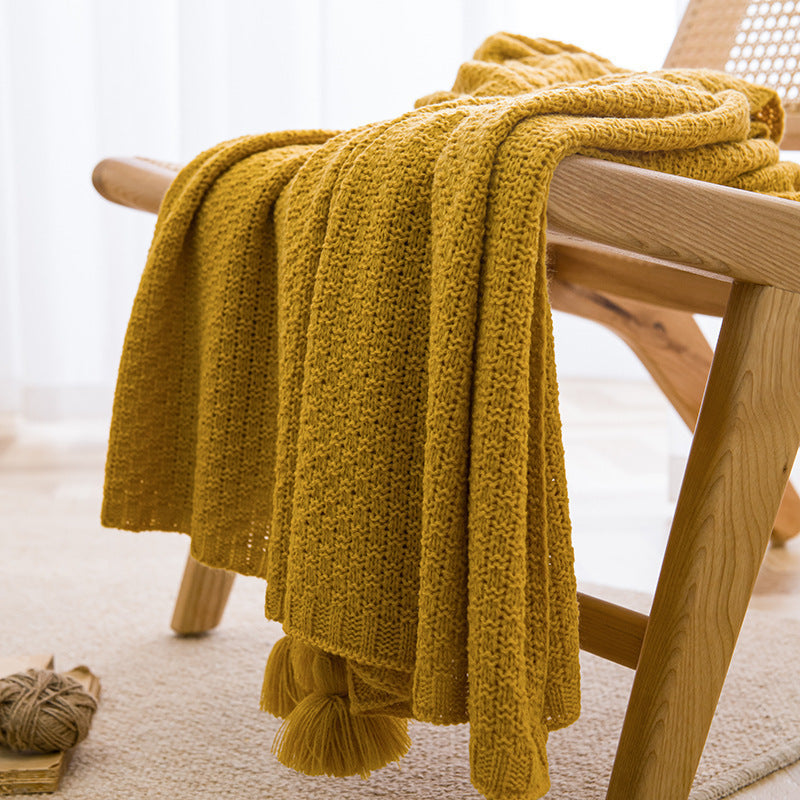 Osmanthus Pattern Knitted Throw Blanket