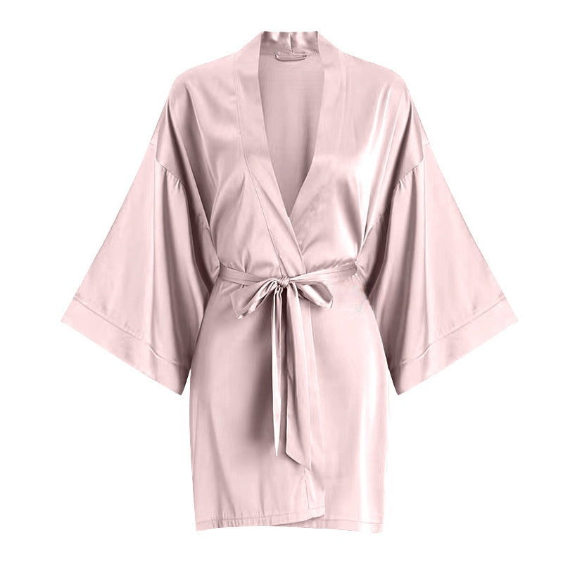 Womens Ice Silk Bathrobe