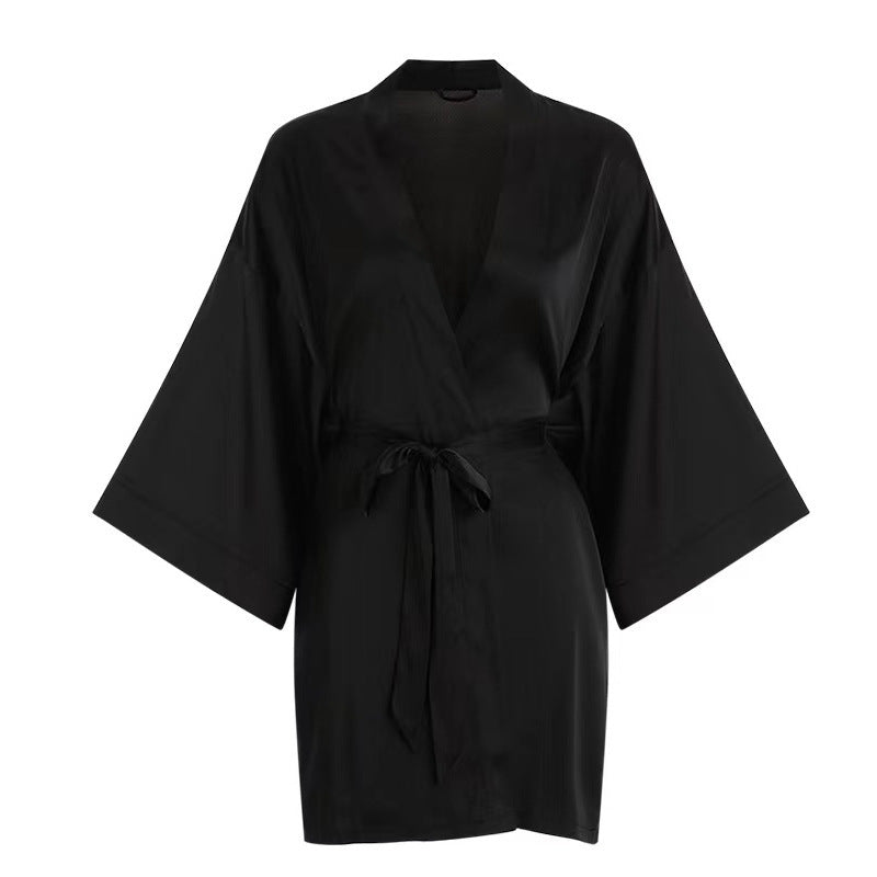 Womens Ice Silk Bathrobe
