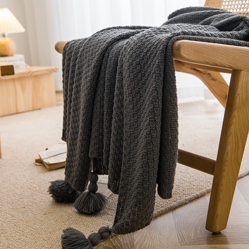Osmanthus Pattern Knitted Throw Blanket