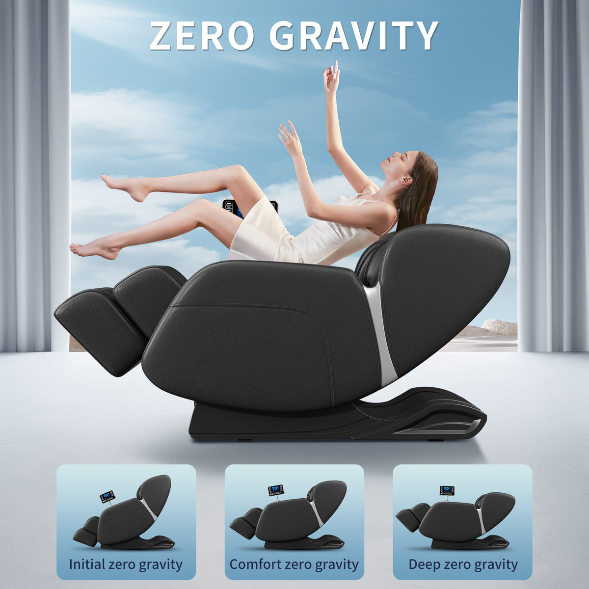 Full Body Deep Tissue Massage Chair – Black