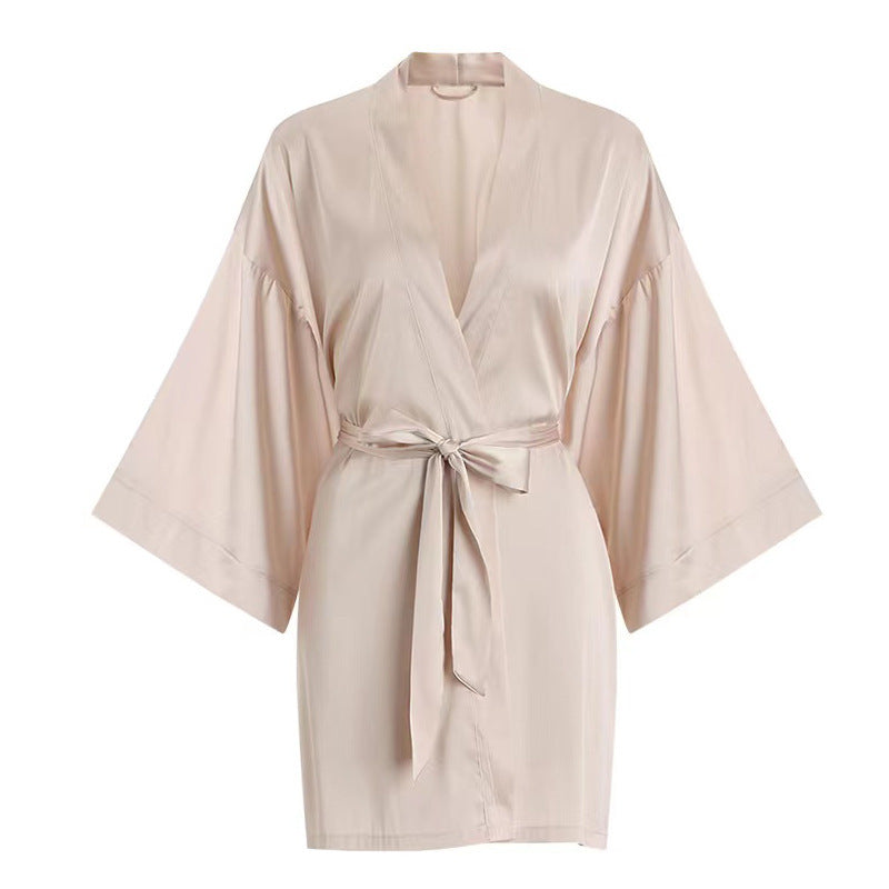 Womens Ice Silk Bathrobe