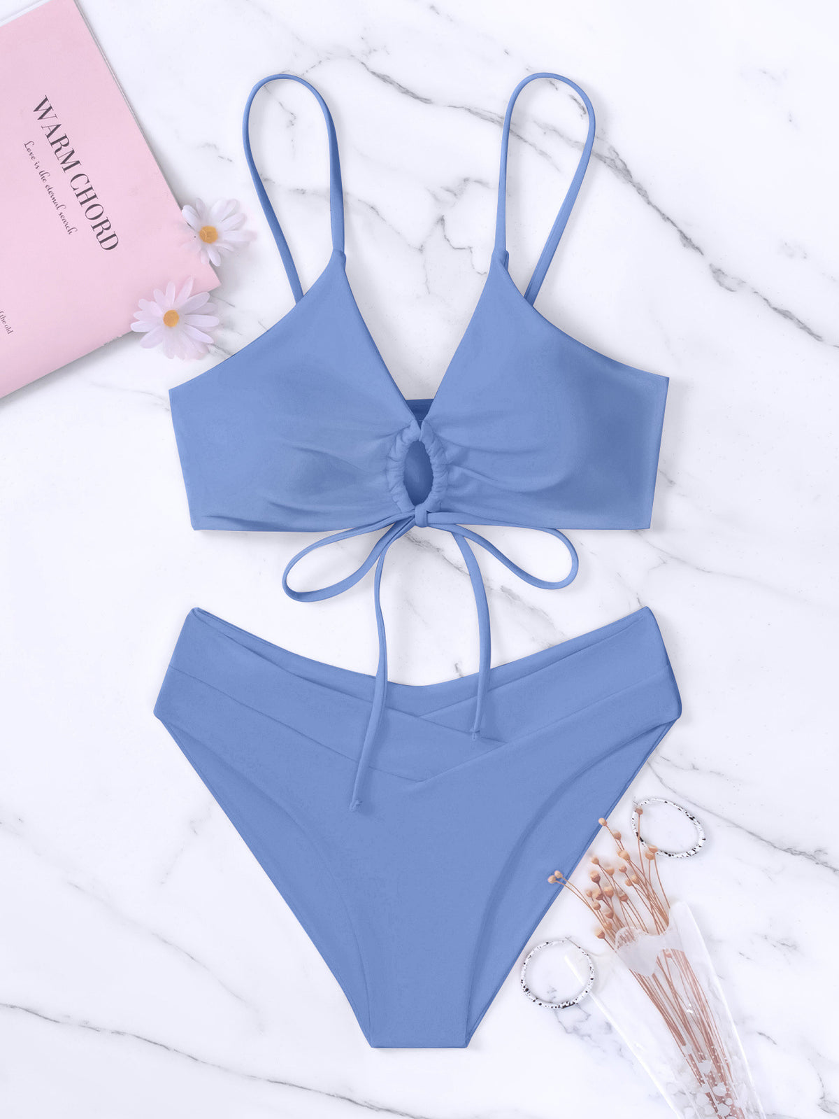 Solid Color Bikini Set