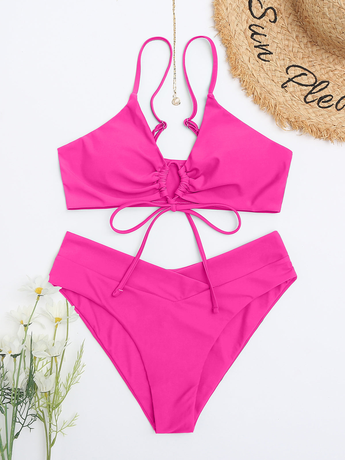 Solid Color Bikini Set
