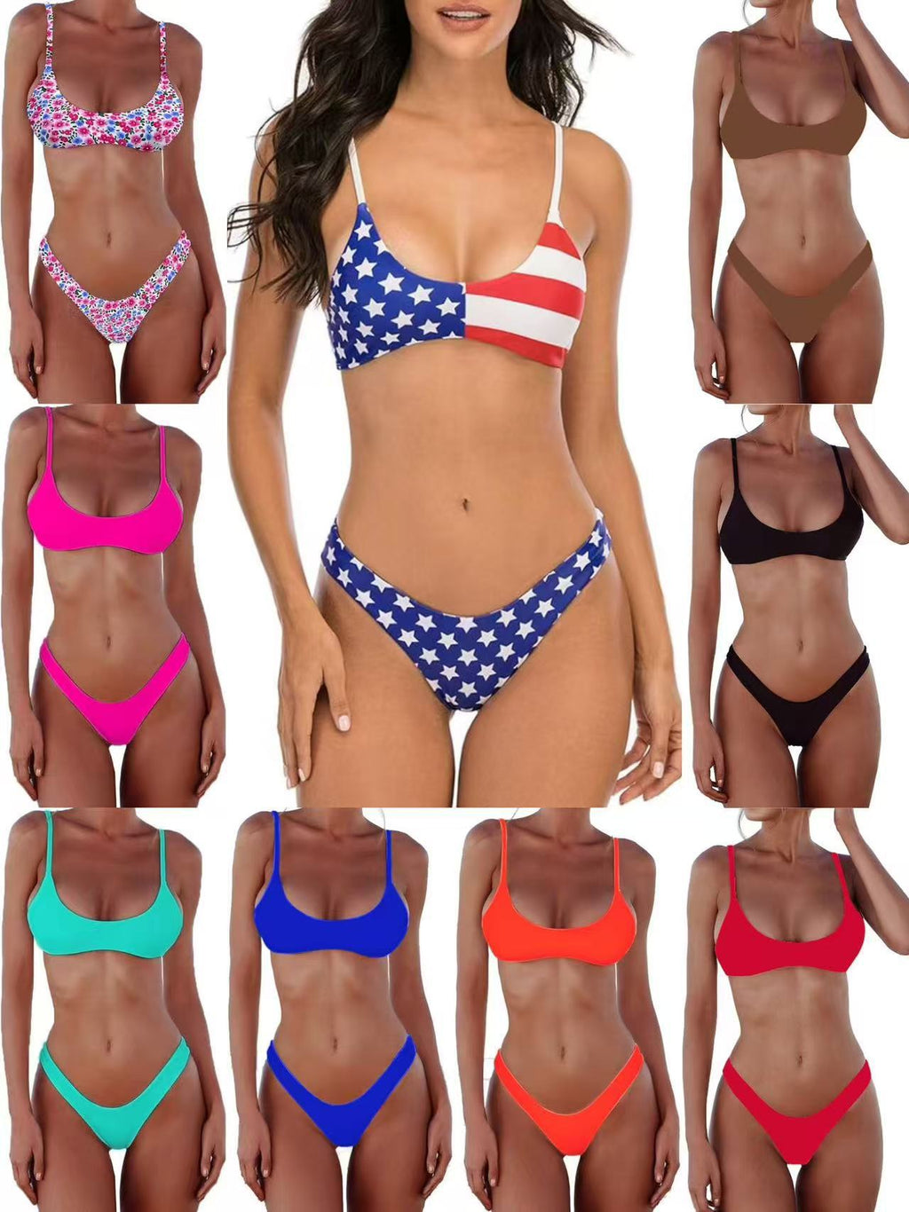 Women's Solid Color Bikini Swimsuit
