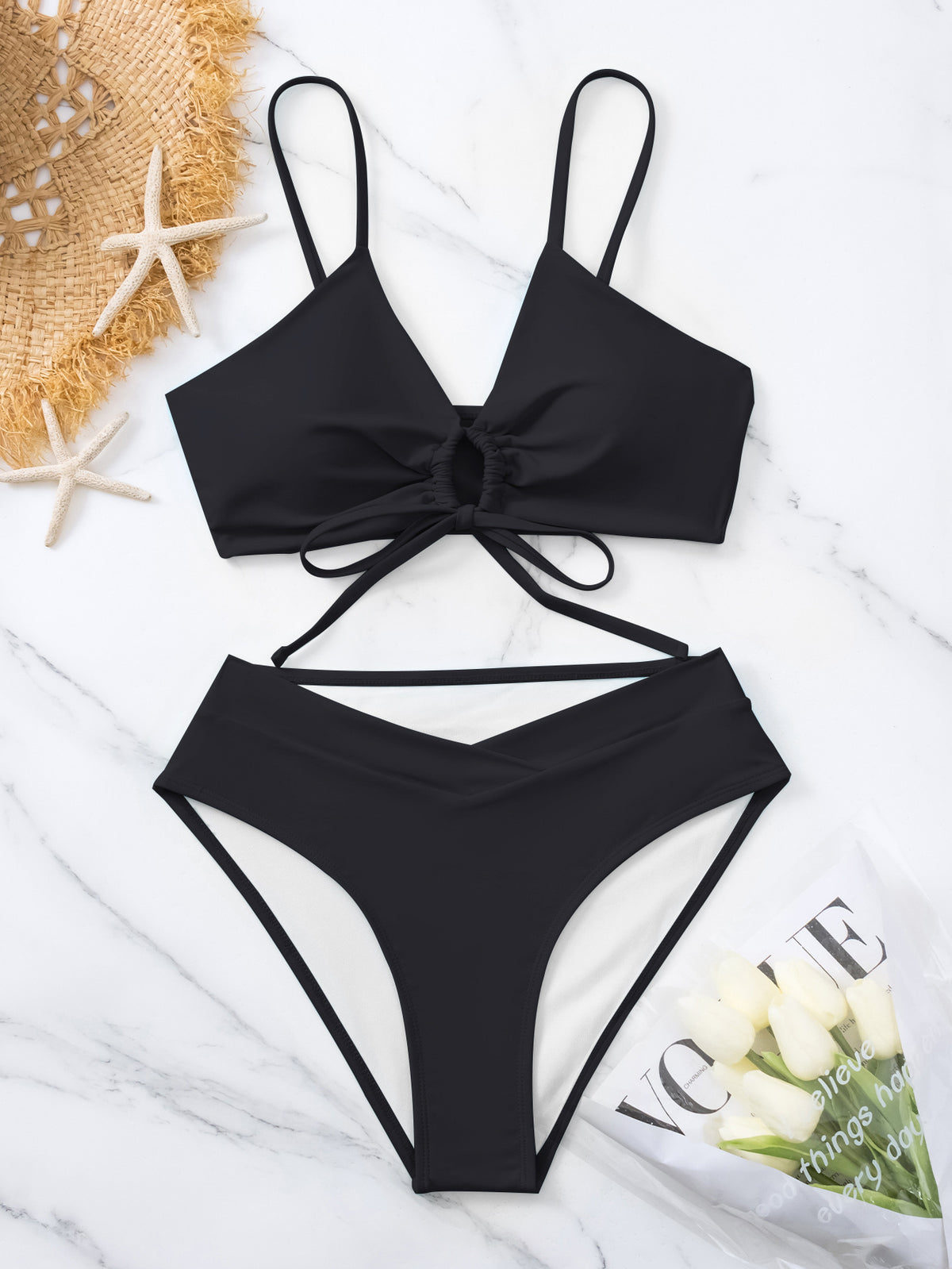 Solid Color Bikini Set