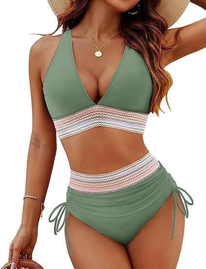 Womens Backless Deep V Bikini Swimsuit