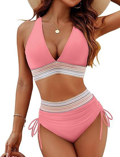 Womens Backless Deep V Bikini Swimsuit