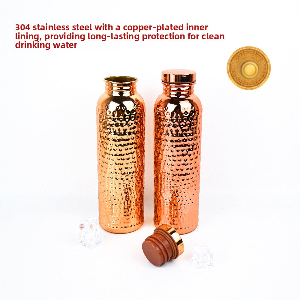 Handcrafted Hammered Copper Plated Water Bottle