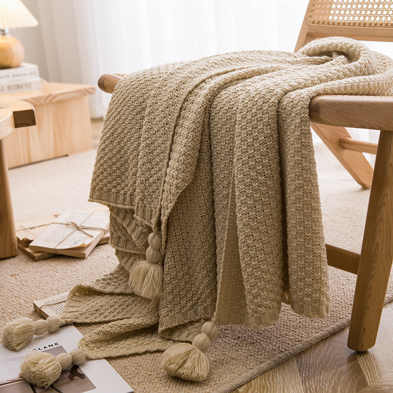 Osmanthus Pattern Knitted Throw Blanket