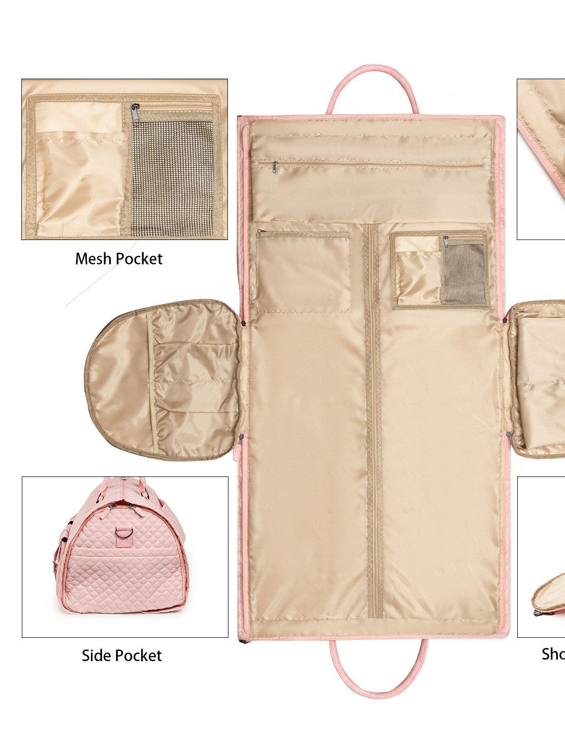 Quilted Pull Rod Travel Bag