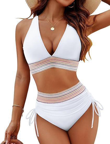 Womens Backless Deep V Bikini Swimsuit